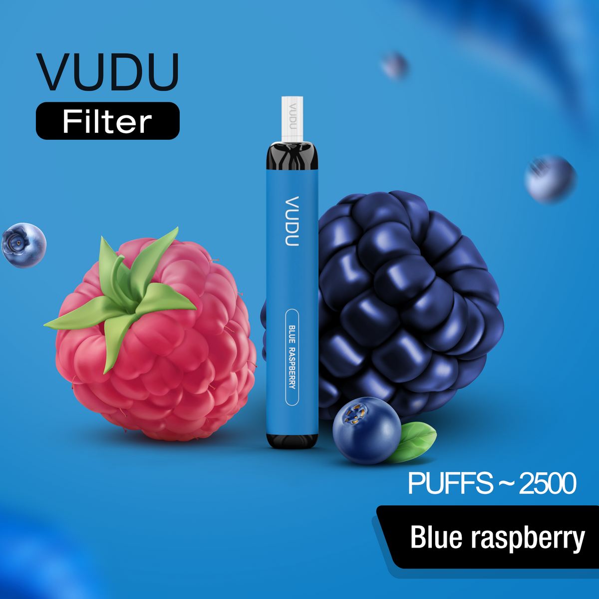 VUDU Filter 2500 Puffs Disposable - Blue raspberry – VUDU Vape Official